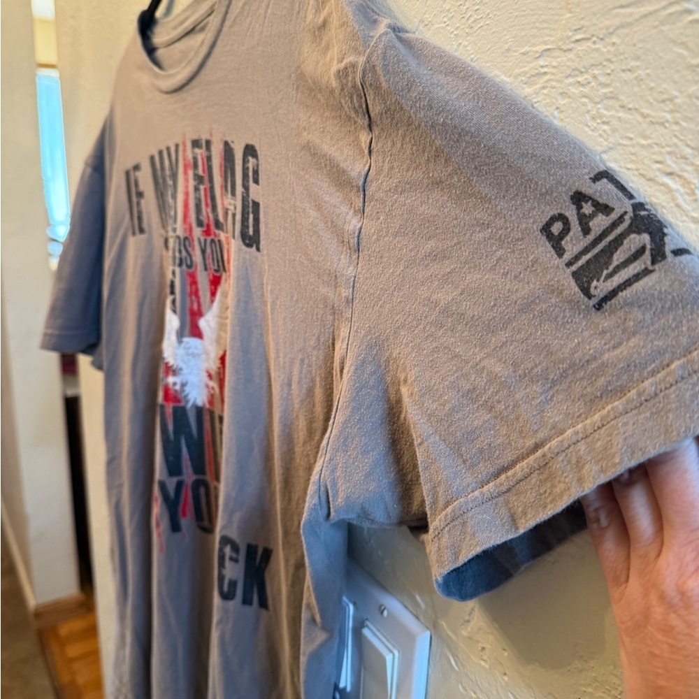 Mens XL Patriot Shirt If my flag offends you I will help you pack your bag - Picture 5 of 12